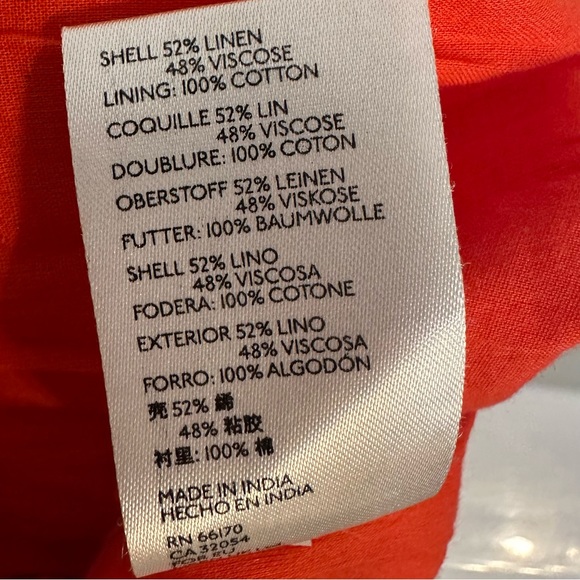 🍓Anthropologie Maeve Twist Front Mini Dress Red Linen Smocked Back Cut out XS - Picture 9 of 10